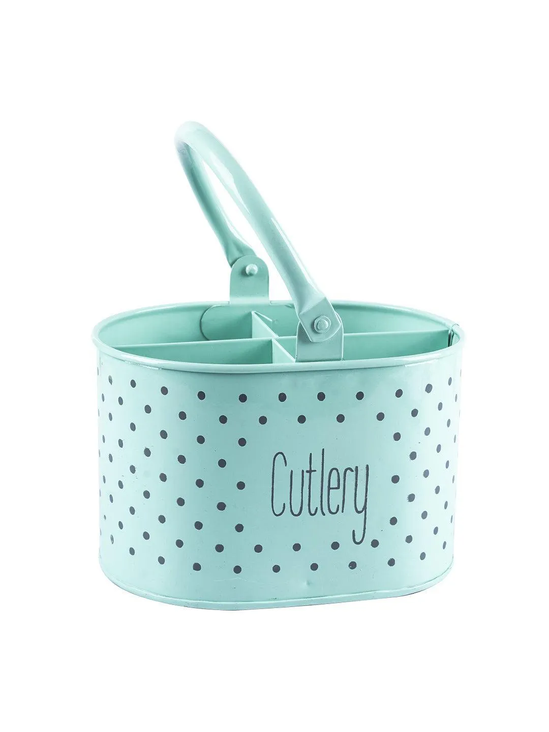 Polka Dot Cutlery Holder - Green