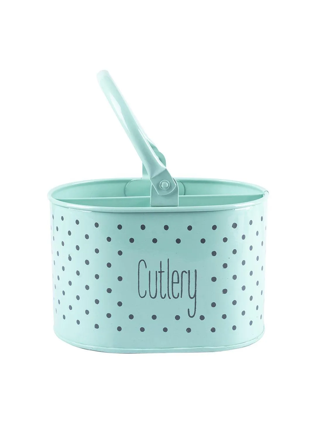 Polka Dot Cutlery Holder - Green