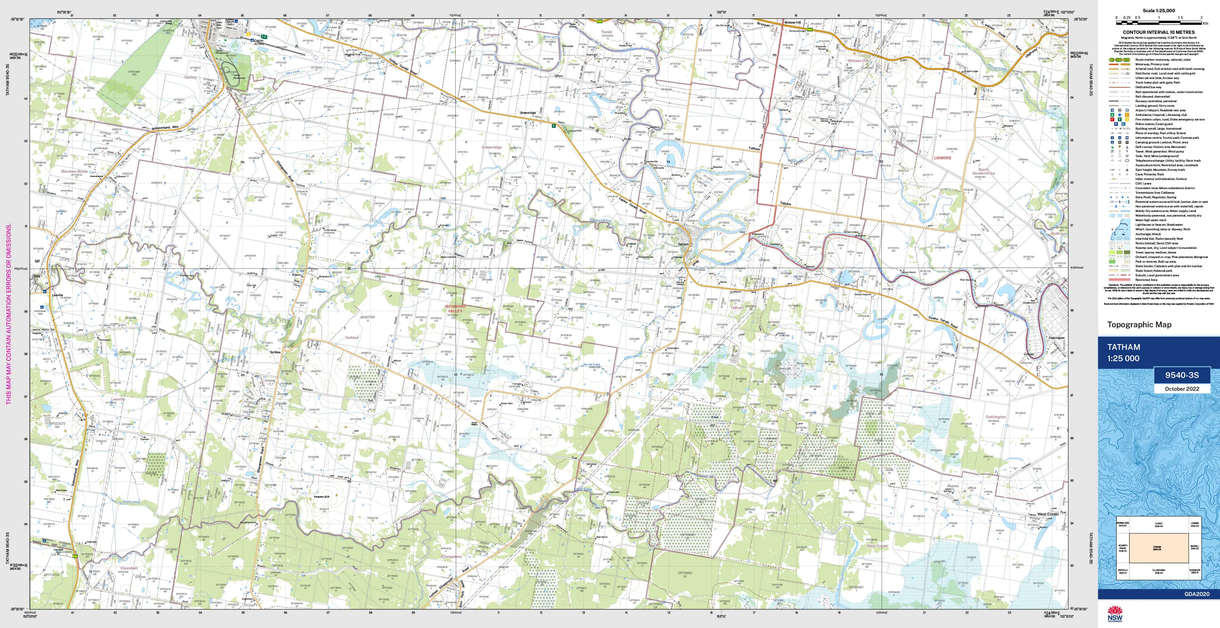 Tatham 9540-3S Topographic Map 1:25k